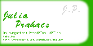julia prahacs business card